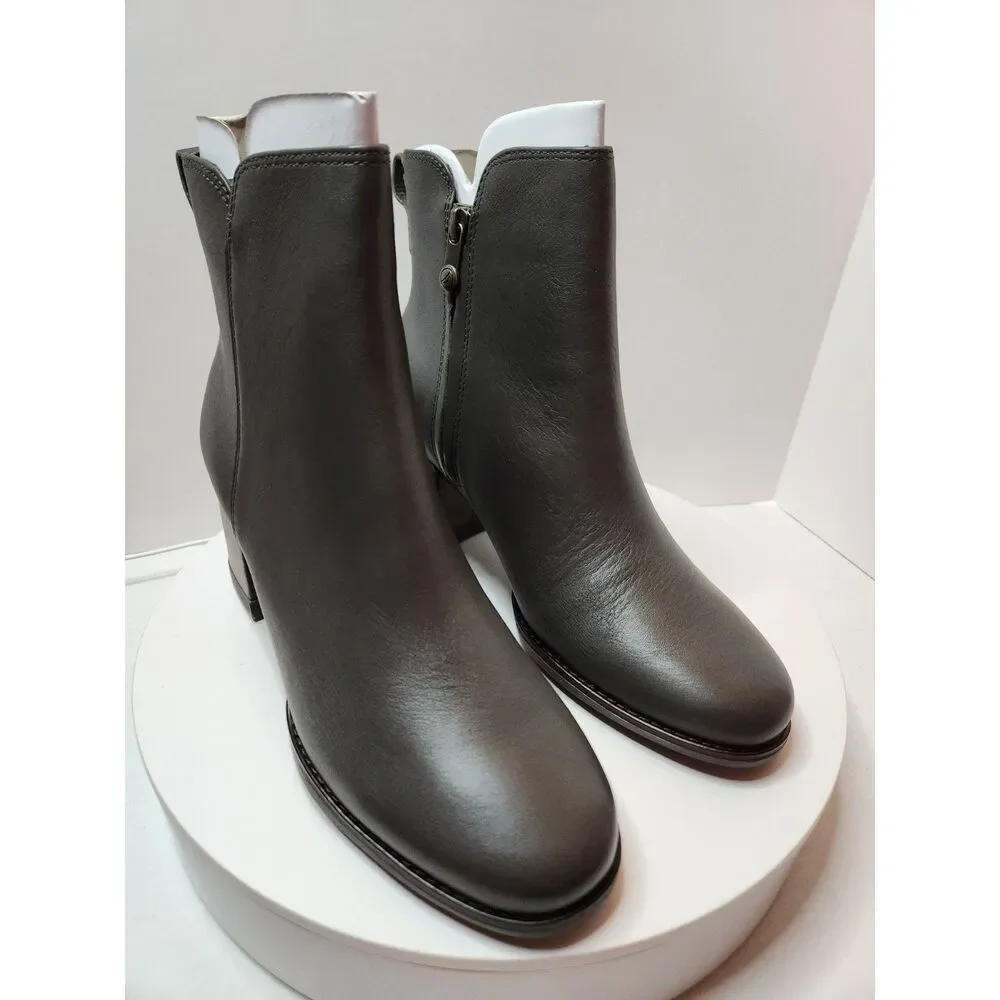 Sperry Seaport Heel Bootie Women’s 10 Olive Leather Ankle Boots
